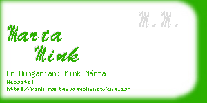 marta mink business card