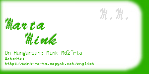 marta mink business card